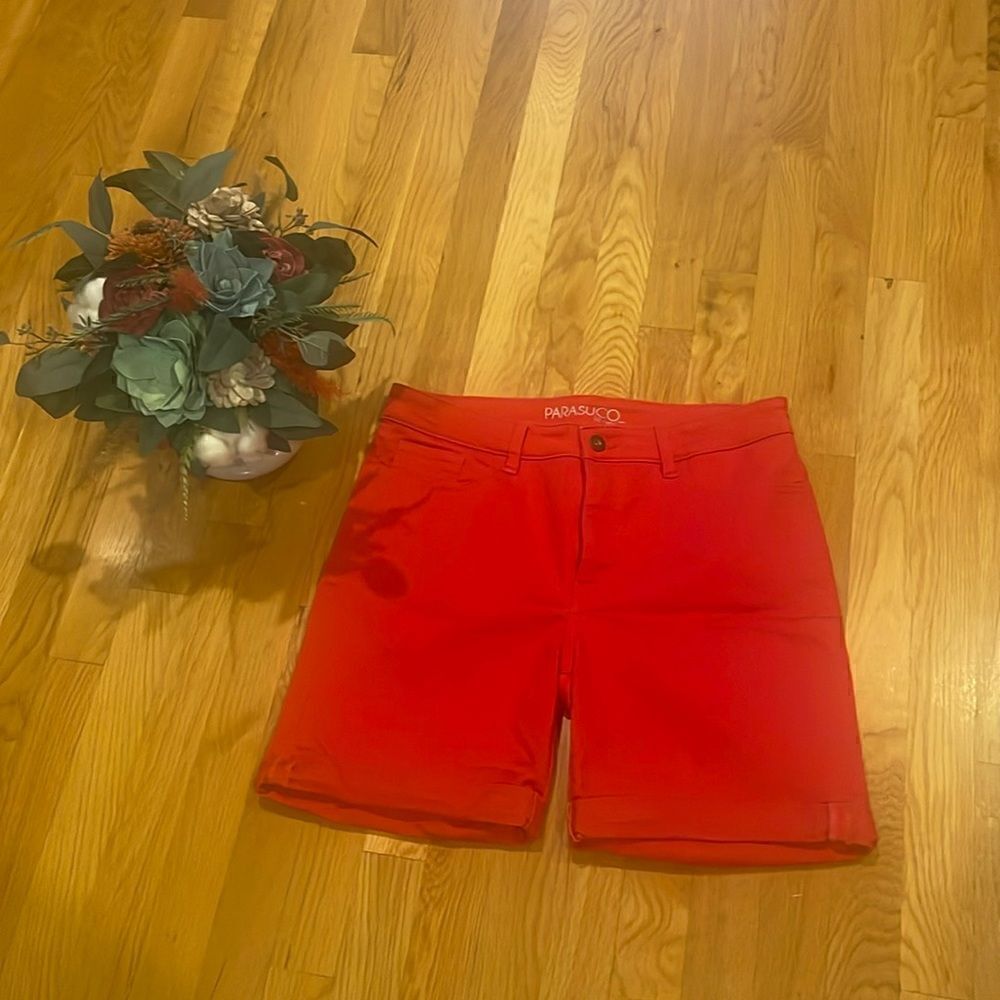 Parasuco Jeans Red Ladies Jean Shorts - 12 - Great Condition